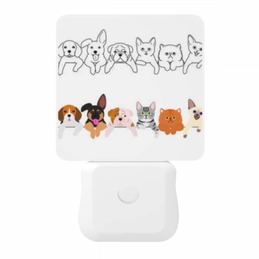 Night Light, A Row Of Different Colored Dogs And Cats. -Acrylic Night Light Shop 9322e21a83e066dbcf92b7060da6551c00831bcf