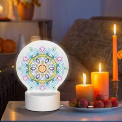 Round Acrylic Night Light, A Colorful Circle With A Yellow Center. -Acrylic Night Light Shop 932d1bdf1734119c20f05ba1191547319668dc11
