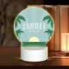 Round Acrylic Night Light, A Poster Advertising Summer Holidays.