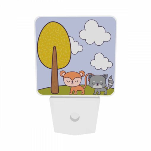 Night Light Set Of 2, Two Cartoon Animals Are Sitting Under A Tree. -Acrylic Night Light Shop 93bcb5faef77c3119705e08854c9688ab53c8c10