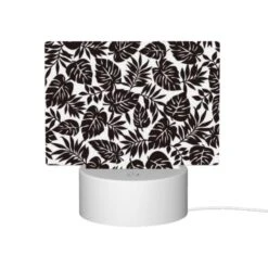 Rectangular Acrylic Night Light, A Pattern Of Leaves On A Black And White Background. -Acrylic Night Light Shop 942eb8061dc45c22ca7d1efd7ad64497b5f15829