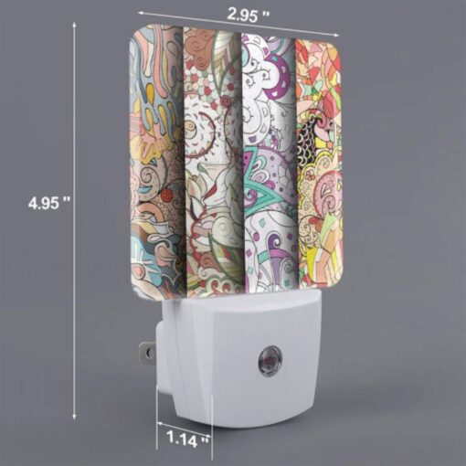 Night Light, Four Different Colored Paintings Of Swirls And Designs. -Acrylic Night Light Shop 949a285f29eb2488645df3024cb63ec97f0ea60c