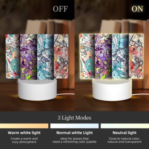 Rectangular Acrylic Night Light, Three Colorful Designs Are Displayed On A Wall. -Acrylic Night Light Shop 94a2eabd1d71f06480596ffd94105483ef67300a
