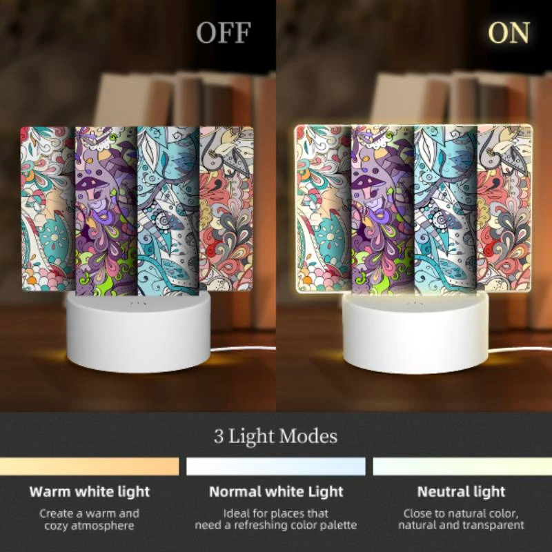 Rectangular Acrylic Night Light, Three colorful designs are displayed on a wall. Rectangular Acrylic Night Light, Three Colorful Designs Are Displayed On A Wall. -Acrylic Night Light Shop 94a2eabd1d71f06480596ffd94105483ef67300a