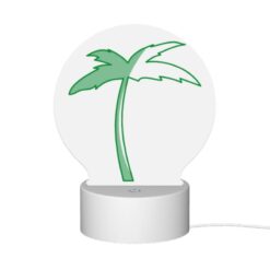 Round Acrylic Night Light, A Green Palm Tree With A White Trunk. -Acrylic Night Light Shop 94b4db308a6e9a53a7d5d0efdd31f1ef6427fd19