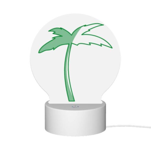 Round Acrylic Night Light, A Green Palm Tree With A White Trunk. -Acrylic Night Light Shop 94b4db308a6e9a53a7d5d0efdd31f1ef6427fd19