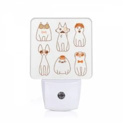 Night Light, A Collection Of Cartoon Cats Wearing Sunglasses And Hats.