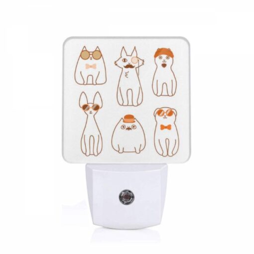Night Light, A Collection Of Cartoon Cats Wearing Sunglasses And Hats. -Acrylic Night Light Shop 94d838ef581b56079e73de9b212d3c0b9faa35ba