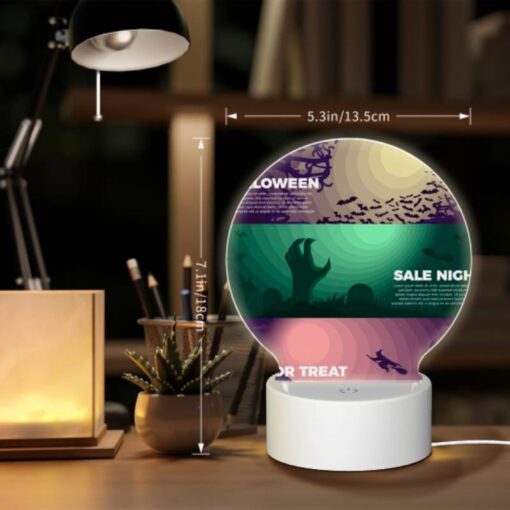 Round Acrylic Night Light, A Colorful Poster With Halloween -Acrylic Night Light Shop 952b7fdb5f2279819568009a63d247e4390f5a6b