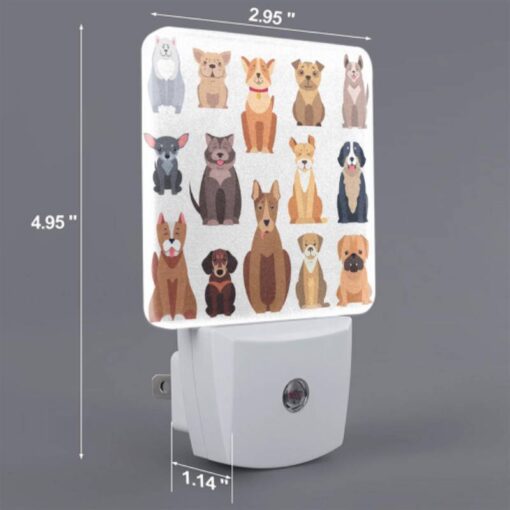 Night Light Set Of 2, A Collection Of Different Colored Dogs. -Acrylic Night Light Shop 9570bdbc5abf1151e012b26f6932378afe647118