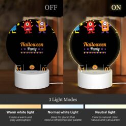 Round Acrylic Night Light, A Flyer For A Halloween Party. -Acrylic Night Light Shop 95a922cac057fcc41ae1982dba9ca4fec85c1695