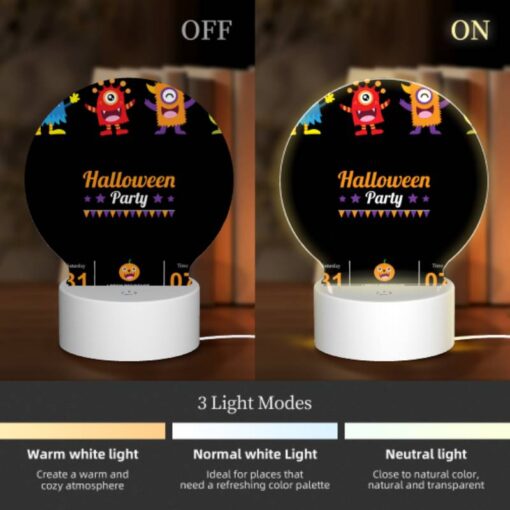 Round Acrylic Night Light, A Flyer For A Halloween Party. -Acrylic Night Light Shop 95a922cac057fcc41ae1982dba9ca4fec85c1695