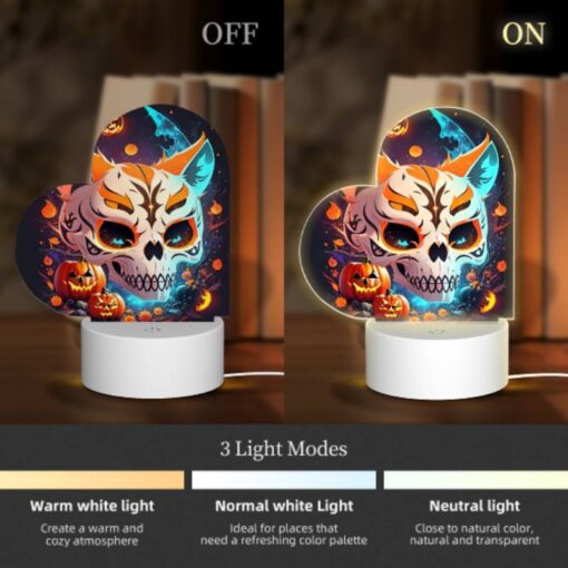 Love Acrylic Night Light, A Skull With A Pumpkin Face And A Cat Face. -Acrylic Night Light Shop 967559ba460cb9701fe4e060ec05946e1edd3ed6