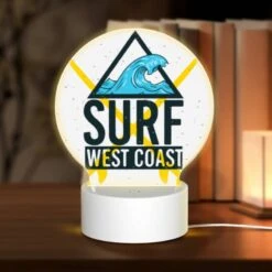 Round Acrylic Night Light, A Logo For Surf West Coast.