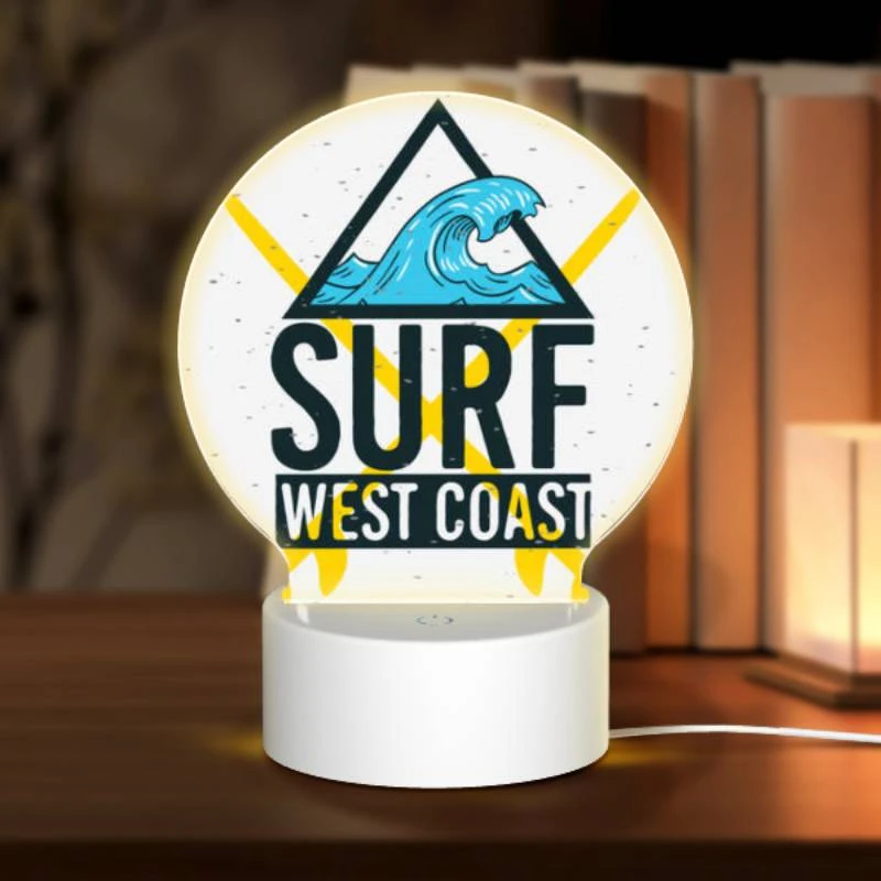 Round Acrylic Night Light, A logo for Surf West Coast. Round Acrylic Night Light, A Logo For Surf West Coast. -Acrylic Night Light Shop 97028dd65a658f1d6859f68ba79fc0f7b2a08d01