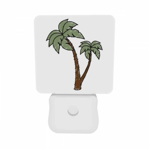 Night Light Set Of 2, A Green And Brown Palm Tree With A Brown Trunk. -Acrylic Night Light Shop 9715a8c35532e72494dda53fcd71859071c4cd56