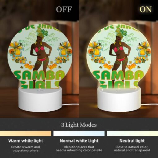 Round Acrylic Night Light, A Woman In A Bikini Is Posing For A Poster Advertising Rio De Janeiro. -Acrylic Night Light Shop 972a7a411c7ce09d6cd63a6048fa2521c0bfb468
