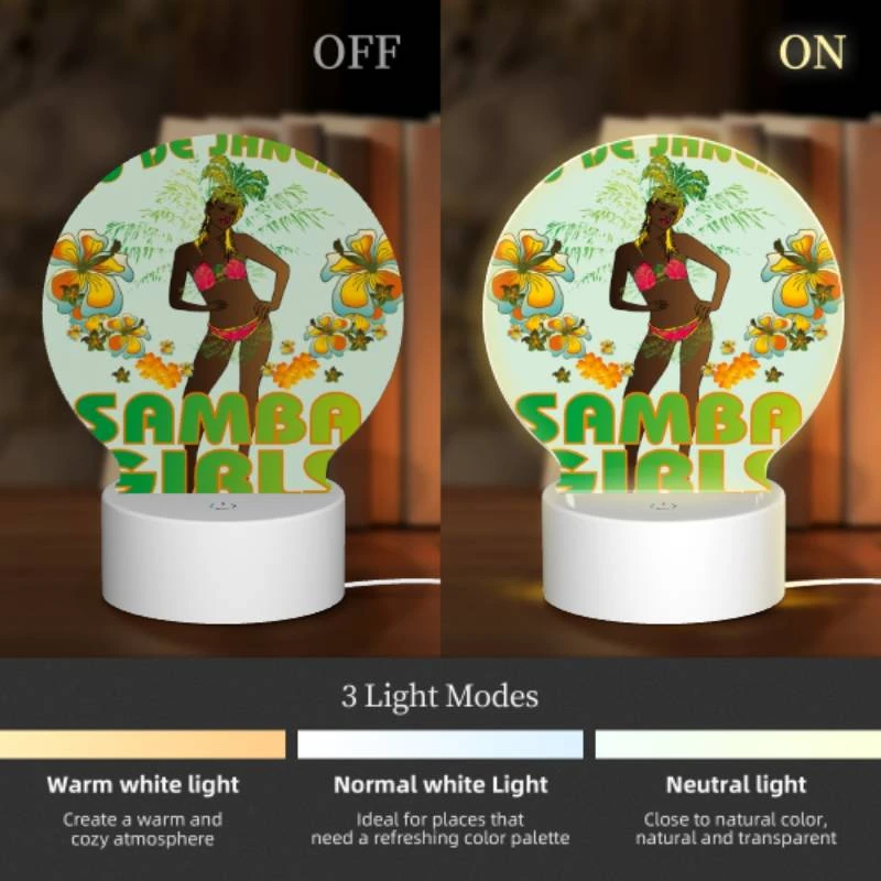Round Acrylic Night Light, A woman in a bikini is posing for a poster advertising Rio de Janeiro. Round Acrylic Night Light, A Woman In A Bikini Is Posing For A Poster Advertising Rio De Janeiro. -Acrylic Night Light Shop 972a7a411c7ce09d6cd63a6048fa2521c0bfb468