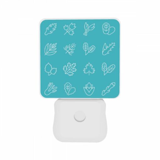 Night Light Set Of 2, A Collection Of Leaves And Flowers In Black And White. -Acrylic Night Light Shop 973c6416661ee387b1fdca724c97cab3ac25d7d7