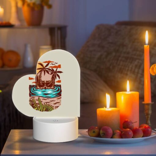Love Acrylic Night Light, A Cartoon Of A Skull In The Water With A Palm Tree In The Background. -Acrylic Night Light Shop 97a453b83ca417b5a6f355c51df3c28d93baa5fa