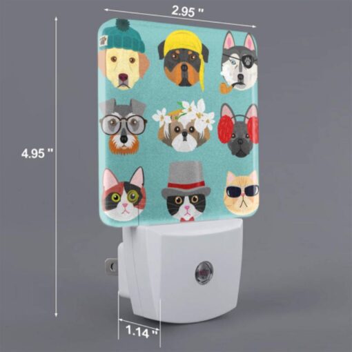 Night Light Set Of 2, A Collection Of Different Dog And Cat Faces. -Acrylic Night Light Shop 97ccbb9d97ad8835fca5b61935d4e3b4fde18786