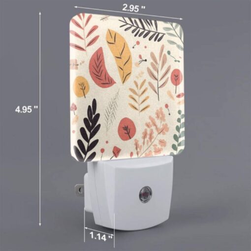 Night Light Set Of 2, A Collection Of Leaves And Flowers In Various Colors. -Acrylic Night Light Shop 9864809a620d17bc5b8eb55625f11030b96424ea