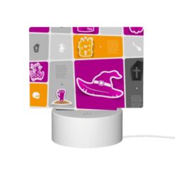 Rectangular Acrylic Night Light, A Collection Of Halloween Images On A Pink Background. -Acrylic Night Light Shop 98690b6151f5eb4b6f367356d16f10d473b07992