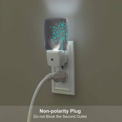Night Light Set Of 2, A Tree With Green Leaves And Blue Butterflies. -Acrylic Night Light Shop 98a367bf89803c10faca33b3d50a2299b44fef7c
