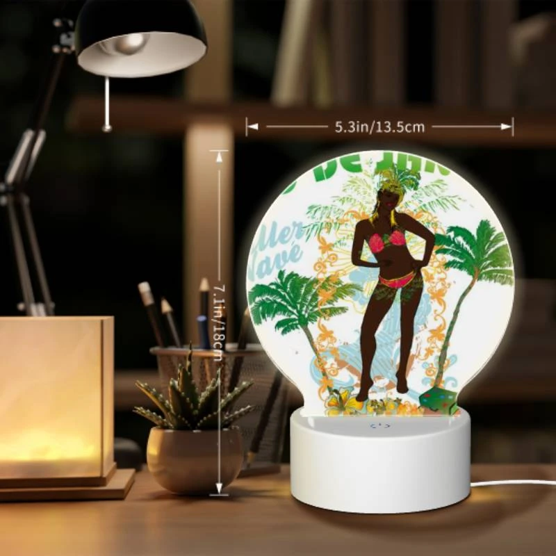 Round Acrylic Night Light, A woman in a bikini poses for a poster advertising Rio de Janeiro. Round Acrylic Night Light, A Woman In A Bikini Poses For A Poster Advertising Rio De Janeiro. -Acrylic Night Light Shop 9914921e5529d4758431639ea9747060d914c826