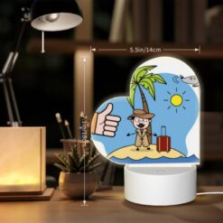 Love Acrylic Night Light, A Man In A Suit And Hat Is Standing On A Beach With A Suitcase And A Bag. -Acrylic Night Light Shop 992913966b91659ceab665d1ec7c21a6447caece