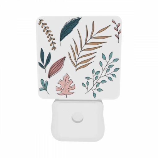 Night Light Set Of 2, A Collection Of Leaves And Flowers In Various Colors. -Acrylic Night Light Shop 99b3ef2305decf42f0b79ff117793747d50e2ce8