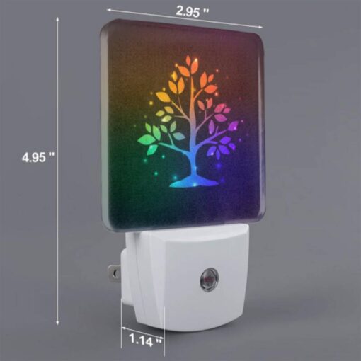 Night Light Set Of 2, A Colorful Tree With Leaves And A Blue Trunk. -Acrylic Night Light Shop 99d9443a132f50b55feba6ee8ae0d4e692e0f481