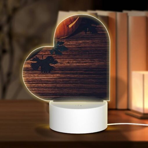 Love Acrylic Night Light, A Wooden Table With A Pumpkin On It. -Acrylic Night Light Shop 9a09b11697210bce4ce204319ce3409781757d1c