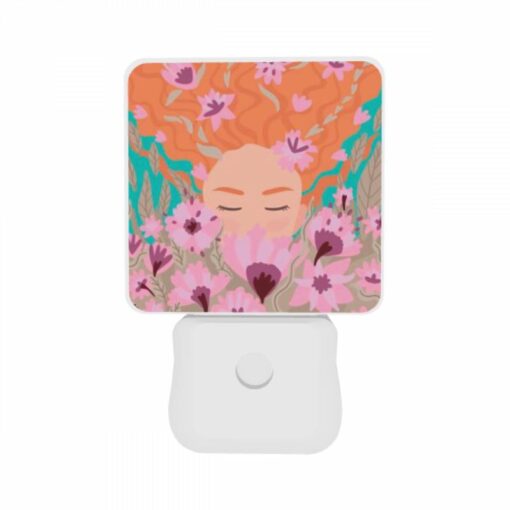Night Light Set Of 2, A Woman With Red Hair Is Surrounded By Flowers. -Acrylic Night Light Shop 9a4bcced2d03752ddaa84866075662d5dcee8ee5