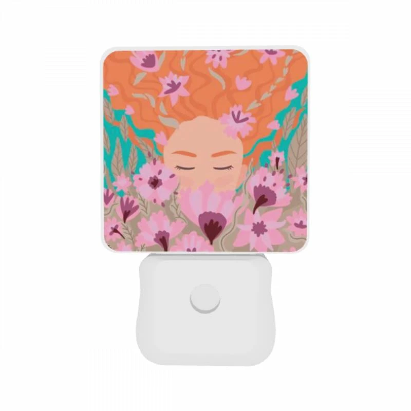 Night Light Set of 2, A woman with red hair is surrounded by flowers. Night Light Set Of 2, A Woman With Red Hair Is Surrounded By Flowers. -Acrylic Night Light Shop 9a4bcced2d03752ddaa84866075662d5dcee8ee5