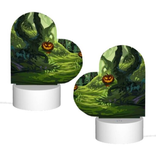 Love Acrylic Night Light, A Colorful Cartoon Scene Of A House With A Pumpkin On The Doorstep And A Tree With A Pumpkin On It. -Acrylic Night Light Shop 9a62d76be2876dd87f05f935481cc08d65da7886