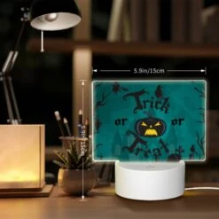 Rectangular Acrylic Night Light, A Halloween Poster With A Scary Pumpkin And A Skeleton. -Acrylic Night Light Shop 9a8a94accd3cc51f2d903b08d33a9f811855c8bf