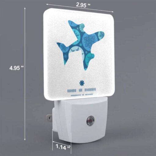 Night Light, A Blue And White Airplane With A Snowflake Pattern On The Tail. -Acrylic Night Light Shop 9aaa818d83f764338f58ec2ab0d61cfb4be8cff1