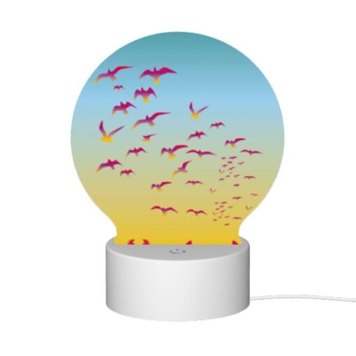 Round Acrylic Night Light, A Flock Of Colorful Birds Flying In The Sky. -Acrylic Night Light Shop 9ae6ac5896fd87a874f56bcd1dcd5f259651ed43
