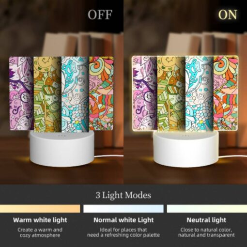 Rectangular Acrylic Night Light, Three Colorful Designs Are Displayed On A Wall. -Acrylic Night Light Shop 9af89547b44d1acf68a068107512d1e82527913c