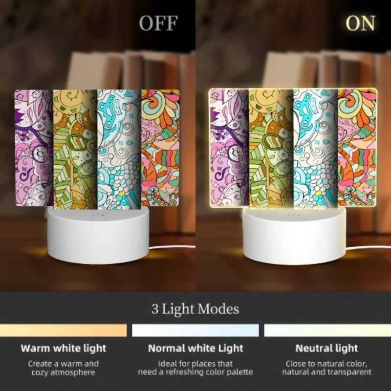 Rectangular Acrylic Night Light, Three colorful designs are displayed on a wall. Rectangular Acrylic Night Light, Three Colorful Designs Are Displayed On A Wall. -Acrylic Night Light Shop 9af89547b44d1acf68a068107512d1e82527913c