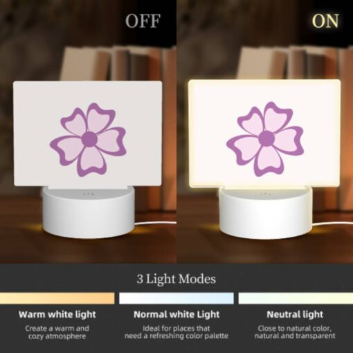 Rectangular Acrylic Night Light, A Pink Flower With Purple Petals. -Acrylic Night Light Shop 9b8398f28155a8681f8ee9b28a6325614f51b5f1