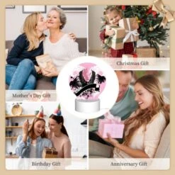 Round Acrylic Night Light, A Pink And Black Image Of A Bird With A Letter "U" On It. 7 Round Acrylic Night Light, A Pink And Black Image Of A Bird With A Letter "U" On It. -Acrylic Night Light Shop 9be302bf0ddf83fc61ea5af4086dc23f5e211d00