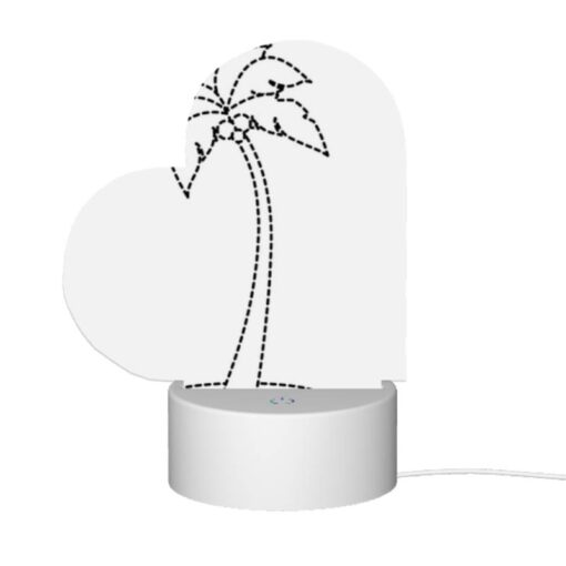 Love Acrylic Night Light, A Black And White Drawing Of A Palm Tree. -Acrylic Night Light Shop 9bf28cc40fc254d6df398c59587176544dca6f00