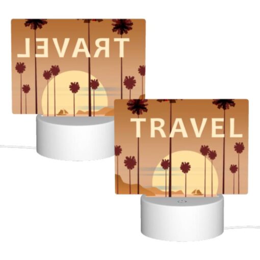 Rectangular Acrylic Night Light, A Bus Is Parked In Front Of A Beach With Palm Trees In The Background. -Acrylic Night Light Shop 9c18d06c8ba6a71d76c441ccdd64662e8913e4ab