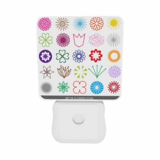 Night Light Set Of 2, A Collection Of Flower Icons In Various Colors. -Acrylic Night Light Shop 9d52a9d65e3cd9dd12bac94387b56b599bfef9f4
