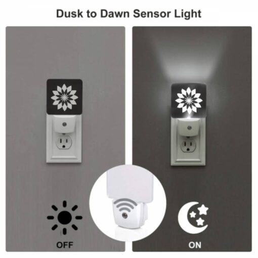 Night Light Set Of 2, A Black And White Flower Design. -Acrylic Night Light Shop 9d64e829507be60d5b157cd41528ac366f5e9c85
