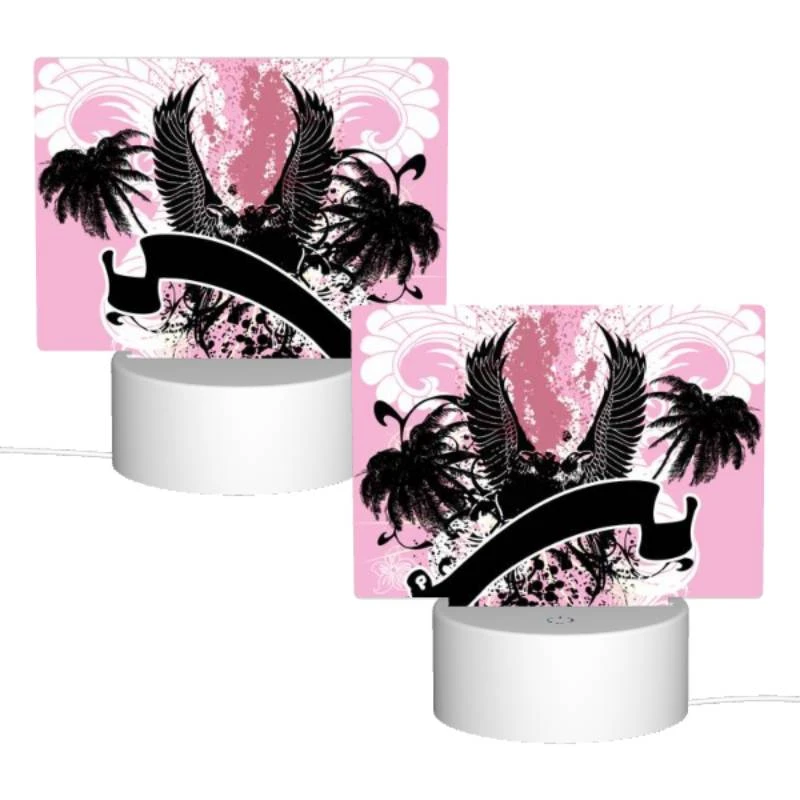 Rectangular Acrylic Night Light, A pink and black image of a bird with a letter "U" on it. Rectangular Acrylic Night Light, A Pink And Black Image Of A Bird With A Letter "U" On It. -Acrylic Night Light Shop 9d690b6dc23397e4bafeeaaf7c24e05aba6e8e10
