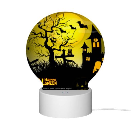 Round Acrylic Night Light, A Halloween Scene With A Tree -Acrylic Night Light Shop 9d875e976056c1de7445979ded6a3698665abaee