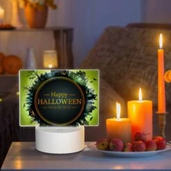Rectangular Acrylic Night Light, A Round Sign With A Halloween Theme. -Acrylic Night Light Shop 9e5783d7eb3cb911055f198007ec12982d0c9b59